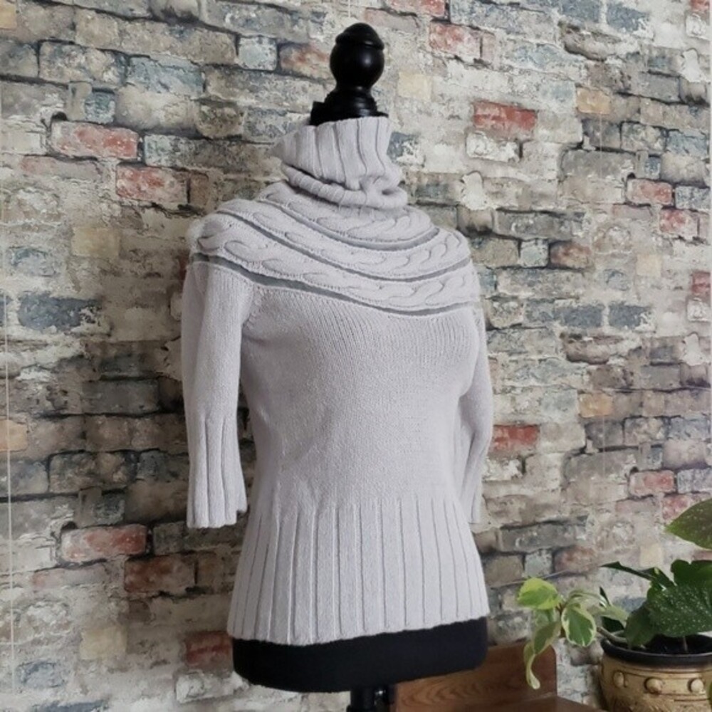 NEW * Nougat London Women's Cashmere Angora Semi Fitted High Neck Sweater Small